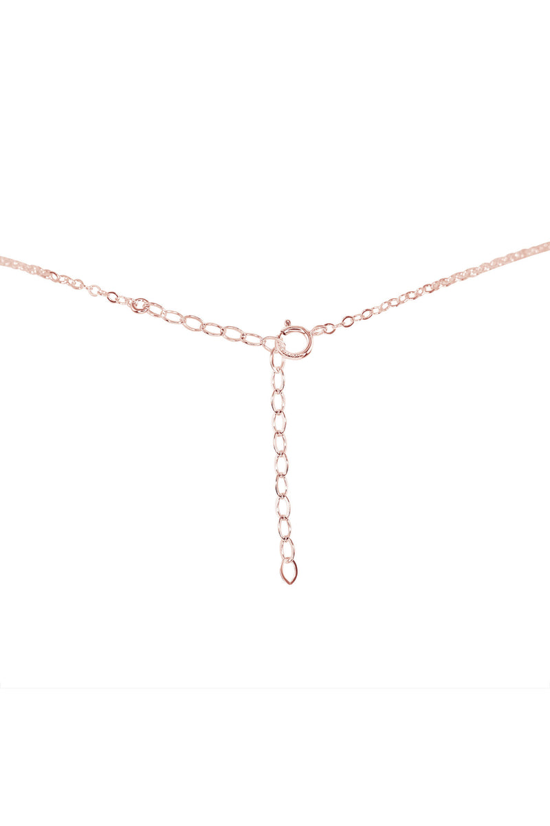 Double Terminated Crystal Lariat - Citrine - 14K Rose Gold Fill - Luna Tide Handmade Jewellery