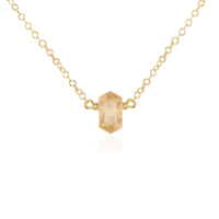 Double Terminated Crystal Necklace - Citrine - 14K Gold Fill - Luna Tide Handmade Jewellery