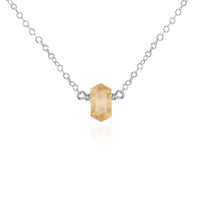 Double Terminated Crystal Necklace - Citrine - Sterling Silver - Luna Tide Handmade Jewellery