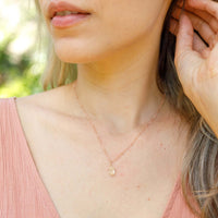Double Terminated Crystal Pendant Necklace - Citrine - 14K Rose Gold Fill Satellite - Luna Tide Handmade Jewellery