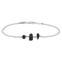 Beaded Chain Anklet - Lava - Stainless Steel - Luna Tide Handmade Jewellery