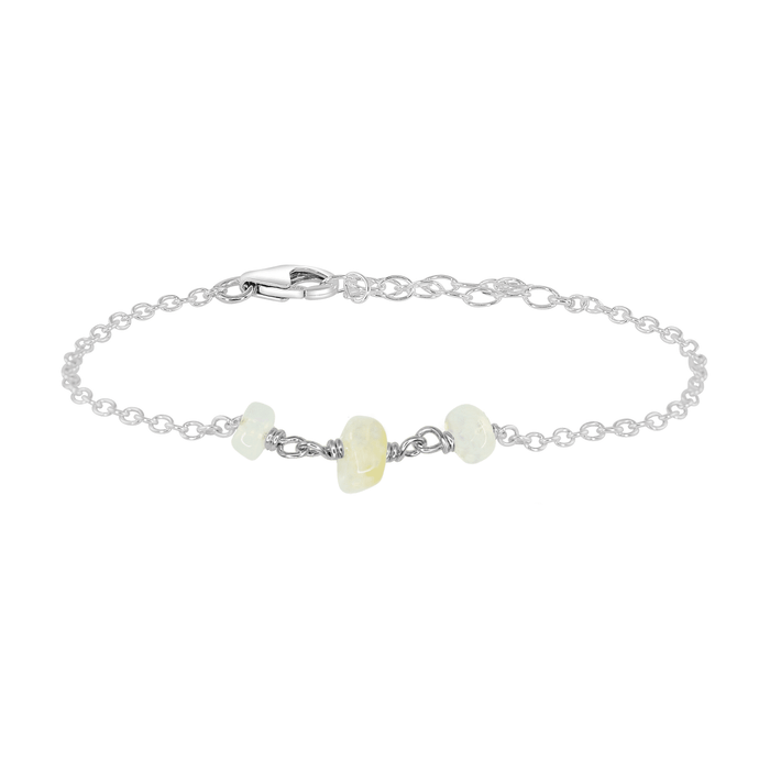 Ethiopian Opal Beaded Chain Bracelet - Ethiopian Opal Beaded Chain Bracelet - Sterling Silver - Luna Tide Handmade Crystal Jewellery