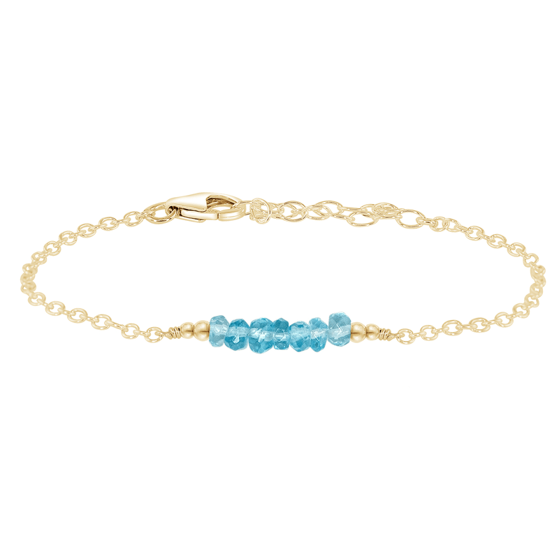 Faceted Bead Bar Bracelet - Apatite - 14K Gold Fill - Luna Tide Handmade Jewellery