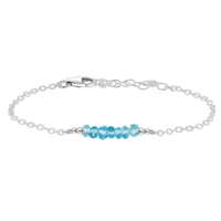 Faceted Bead Bar Bracelet - Apatite - Sterling Silver - Luna Tide Handmade Jewellery