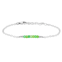 Faceted Bead Bar Bracelet - Chrysoprase - Sterling Silver - Luna Tide Handmade Jewellery