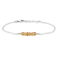 Faceted Bead Bar Bracelet - Citrine - Sterling Silver - Luna Tide Handmade Jewellery