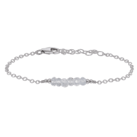 Faceted Bead Bar Bracelet - Crystal Quartz - Stainless Steel - Luna Tide Handmade Jewellery