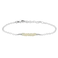 Faceted Bead Bar Bracelet - Ethiopian Opal - Sterling Silver - Luna Tide Handmade Jewellery