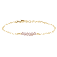 Faceted Bead Bar Bracelet - Freshwater Pearl - 14K Gold Fill - Luna Tide Handmade Jewellery