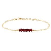 Faceted Bead Bar Bracelet - Garnet - 14K Gold Fill - Luna Tide Handmade Jewellery