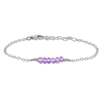 Faceted Bead Bar Bracelet - Lavender Amethyst - Stainless Steel - Luna Tide Handmade Jewellery