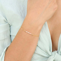 Faceted Bead Bar Bracelet - Pink Peruvian Opal - 14K Gold Fill - Luna Tide Handmade Jewellery