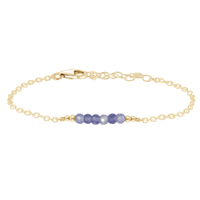 Faceted Bead Bar Bracelet - Tanzanite - 14K Gold Fill - Luna Tide Handmade Jewellery