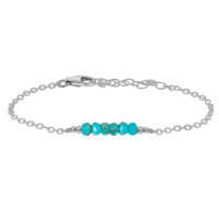 Faceted Bead Bar Bracelet - Turquoise - Stainless Steel - Luna Tide Handmade Jewellery