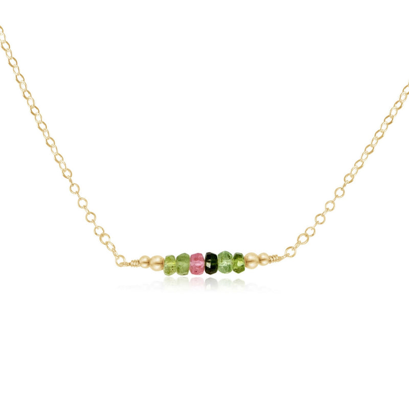 Faceted Bead Bar Necklace - 14K Gold Fill - Luna Tide Handmade Jewellery