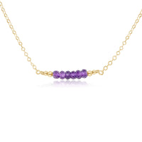 Faceted Bead Bar Necklace - Amethyst - 14K Gold Fill - Luna Tide Handmade Jewellery