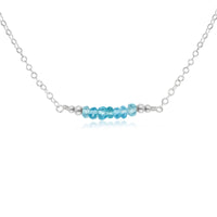 Faceted Bead Bar Necklace - Apatite - Sterling Silver - Luna Tide Handmade Jewellery