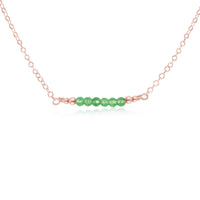 Faceted Bead Bar Necklace - Aventurine - 14K Rose Gold Fill - Luna Tide Handmade Jewellery