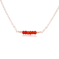 Faceted Bead Bar Necklace - Carnelian - 14K Rose Gold Fill - Luna Tide Handmade Jewellery