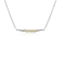Faceted Bead Bar Necklace - Ethiopian Opal - Sterling Silver - Luna Tide Handmade Jewellery