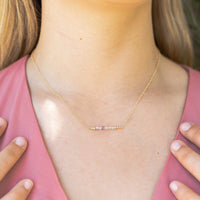 Faceted Bead Bar Necklace - Fluorite - 14K Gold Fill - Luna Tide Handmade Jewellery