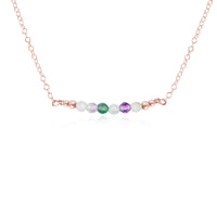 Faceted Bead Bar Necklace - Fluorite - 14K Rose Gold Fill - Luna Tide Handmade Jewellery