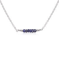 Faceted Bead Bar Necklace - Iolite - Stainless Steel - Luna Tide Handmade Jewellery