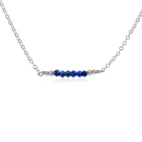 Faceted Bead Bar Necklace - Lapis Lazuli - Stainless Steel - Luna Tide Handmade Jewellery