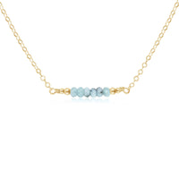 Faceted Bead Bar Necklace - Larimar - 14K Gold Fill - Luna Tide Handmade Jewellery