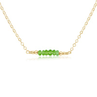 Faceted Bead Bar Necklace - Peridot - 14K Gold Fill - Luna Tide Handmade Jewellery