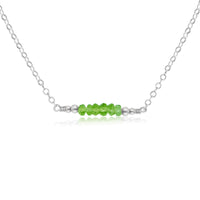 Faceted Bead Bar Necklace - Peridot - Sterling Silver - Luna Tide Handmade Jewellery