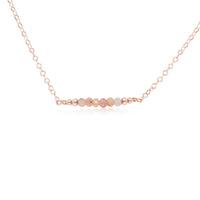 Faceted Bead Bar Necklace - Pink Peruvian Opal - 14K Rose Gold Fill - Luna Tide Handmade Jewellery