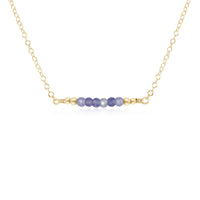 Faceted Bead Bar Necklace - Tanzanite - 14K Gold Fill - Luna Tide Handmade Jewellery