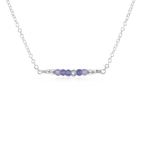 Faceted Bead Bar Necklace - Tanzanite - Sterling Silver - Luna Tide Handmade Jewellery