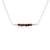 Faceted Bead Bar Necklace - Tigers Eye - Sterling Silver - Luna Tide Handmade Jewellery