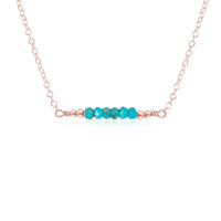 Faceted Bead Bar Necklace - Turquoise - 14K Rose Gold Fill - Luna Tide Handmade Jewellery
