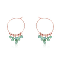 Hoop Earrings - Amazonite - 14K Rose Gold Fill - Luna Tide Handmade Jewellery
