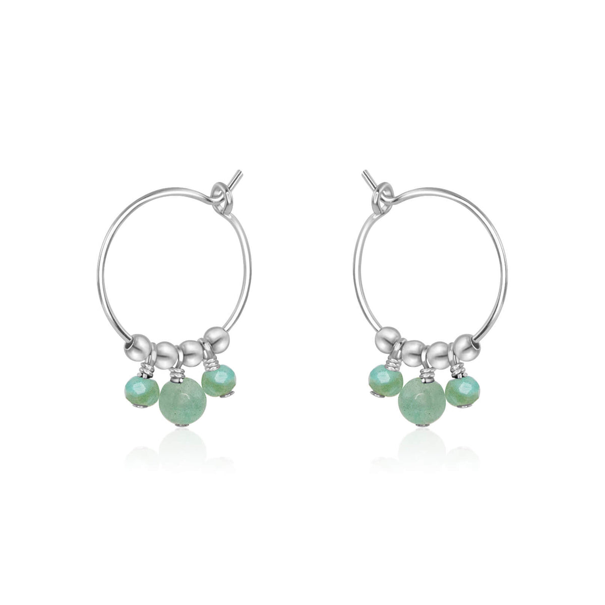 Hoop Earrings - Amazonite - Sterling Silver - Luna Tide Handmade Jewellery