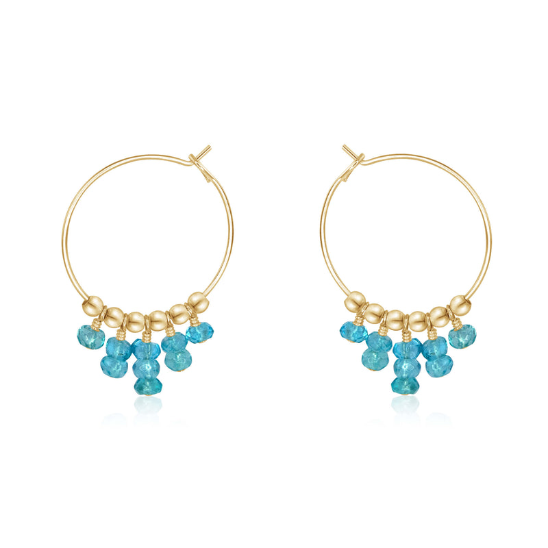 Hoop Earrings - Apatite - 14K Gold Fill - Luna Tide Handmade Jewellery