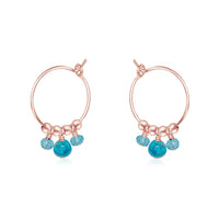 Hoop Earrings - Apatite - 14K Rose Gold Fill - Luna Tide Handmade Jewellery