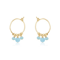 Hoop Earrings - Aquamarine - 14K Gold Fill - Luna Tide Handmade Jewellery
