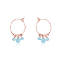 Hoop Earrings - Aquamarine - 14K Rose Gold Fill - Luna Tide Handmade Jewellery