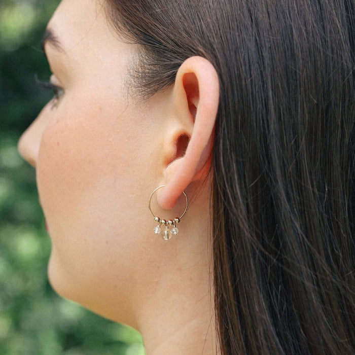 Hoop Earrings - Citrine - 14K Gold Fill - Luna Tide Handmade Jewellery