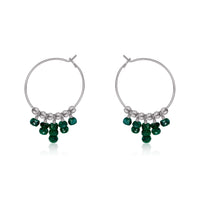 Hoop Earrings - Emerald - Stainless Steel - Luna Tide Handmade Jewellery