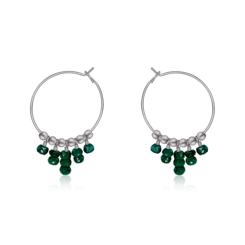 Hoop Earrings - Emerald - Stainless Steel - Luna Tide Handmade Jewellery