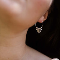 Hoop Earrings - Freshwater Pearl - Sterling Silver - Luna Tide Handmade Jewellery