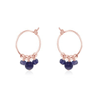 Hoop Earrings - Iolite - 14K Rose Gold Fill - Luna Tide Handmade Jewellery