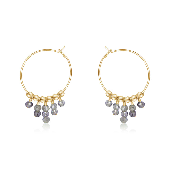 Hoop Earrings - Labradorite - 14K Gold Fill - Luna Tide Handmade Jewellery