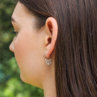 Hoop Earrings - Labradorite - Sterling Silver - Luna Tide Handmade Jewellery