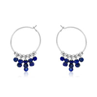 Hoop Earrings - Lapis Lazuli - Sterling Silver - Luna Tide Handmade Jewellery